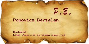 Popovics Bertalan névjegykártya